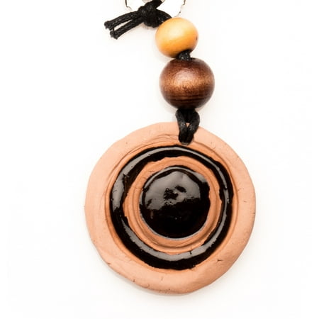 - Essential Oil Diffuser Aromatherapy Car Diffuser Hand Made TerraCotta Black Circle by Izzybell Jewelry