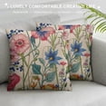 thumbnail image 3 of Creowell Floral Pillow Cover Flower Pillow Case Botanical Plant Green Leaf and Colorful Wildflower Pillows Soft Decorative Square Couch Pillow Cover，Home Decor for Sofa Bedroom Car Couch, 3 of 5