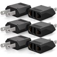thumbnail image 1 of Adaptador de enchufe Unidapt de EU a US tipo A, paquete de 6, negro, 1 of 4