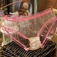 thumbnail image 3 of Clothing 2025 Thongs for Women Mesh Transparent Panties Lightweight Breathable Lace Pure Cotton Crotch Low Waist Briefs Thongs Underpants Women Underwear Thongs, 3 of 3