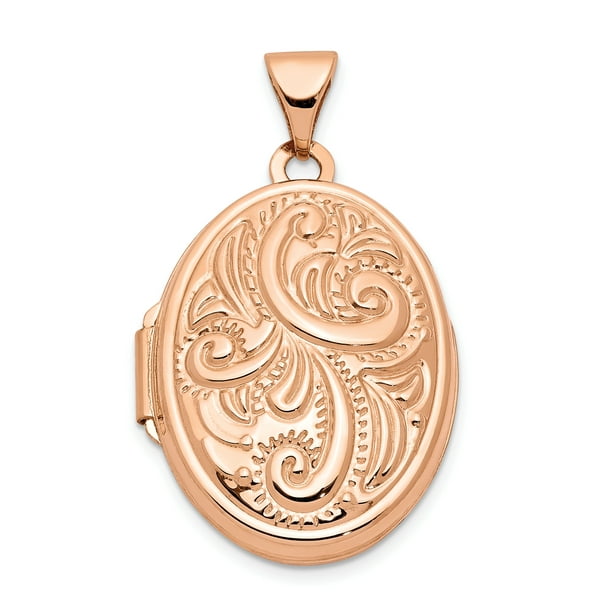 14k Rose Gold 21mm Oval Locket Pendant Charm