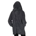thumbnail image 3 of MeMoi Collection Marled Plush Hooded Lounge Sweater | MeMoi Large/X-Large / Charcoal, 3 of 8