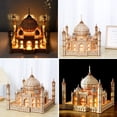 thumbnail image 4 of Puzle 3D de madera Taj Mahal con luz LED de 388 piezas para adultos, 4 of 9