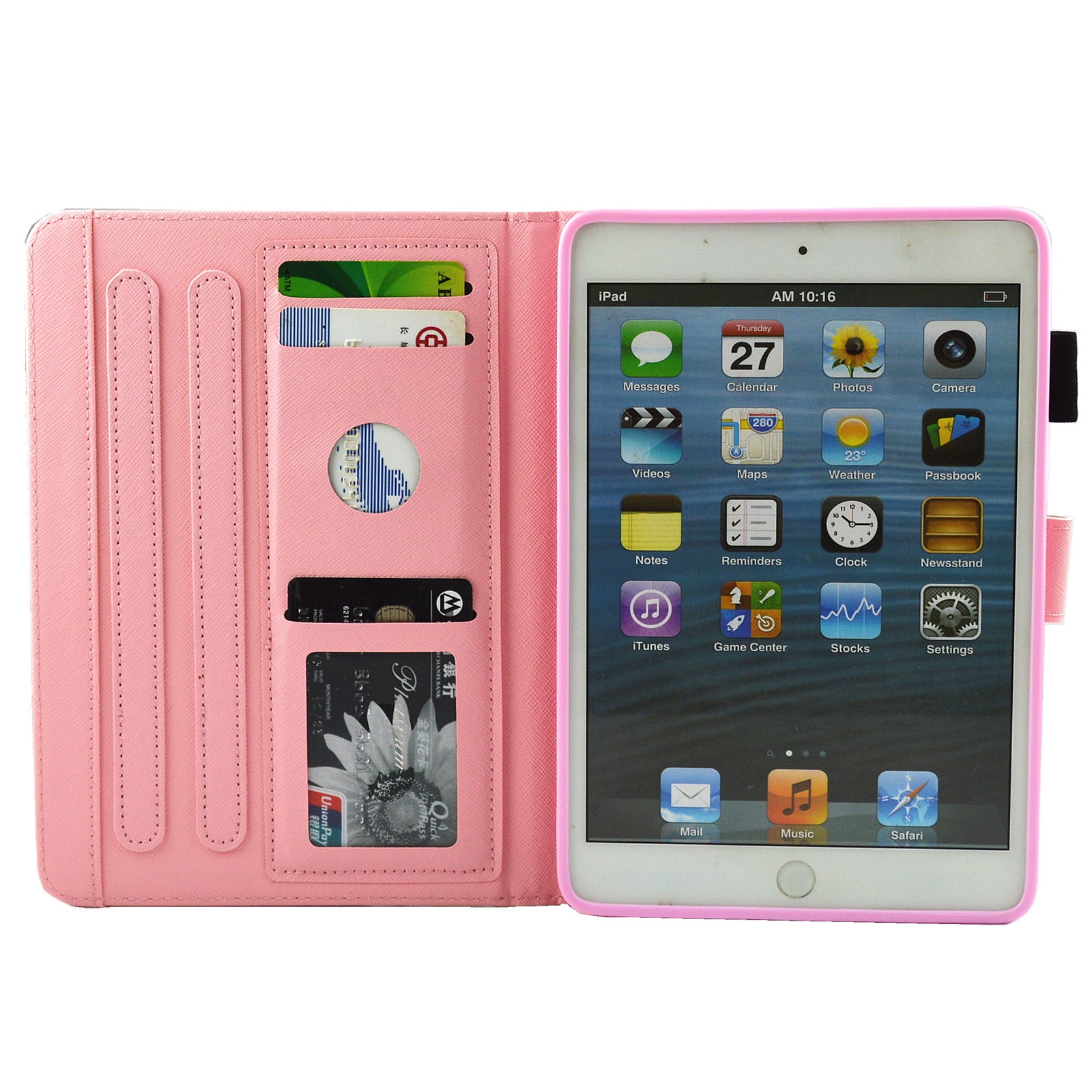 iPad Pro 10.5 Inch Case, Allytech PU Leather Slim Fit Kickstand Folio Flip Protective Auto Sleep Wake Smart Cover w/ Cards & Pencil Holder Shockproof Case for Apple iPad Pro 10.5", Unicorn Rainbow