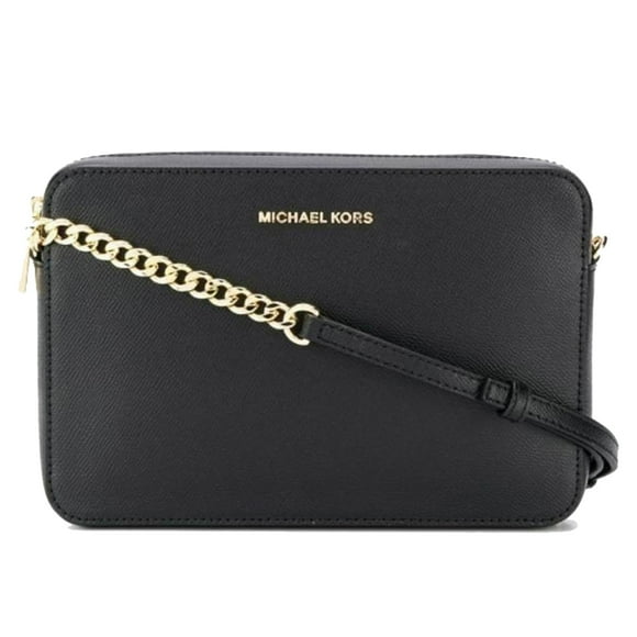 BOLSA MICHAEL KORS JET SET EAST WEST XBODY LEATHER BLACK