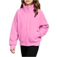 thumbnail image 6 of luawuai Girls Full Zip Sweatshirt Jacket with Pockets, Pink, Size 9-10 Years, 6 of 6