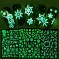 thumbnail image 3 of 9 Sheets Christmas Nail Sticker Fashion Luminous Nail Decal Adhesive Nail Decal, 3 of 10