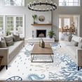 thumbnail image 4 of Blue Coastal Large Area Rugs for Bedroom Living Room, Soft Non Slip Carpet Bedside Rug, Summer Beach Turtle Coral Starfish Jellyfish Rectangular Floor Cover Kitchen Accent Rug 5'x7' for Office, 4 of 9