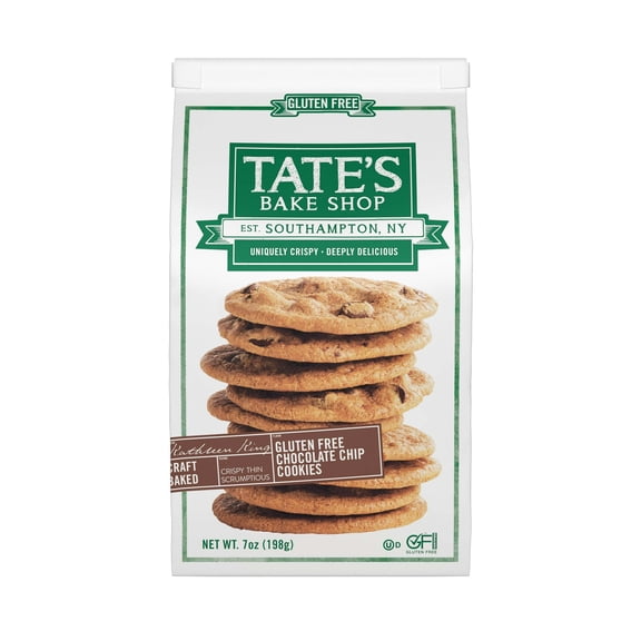 Tate's Bake Shop Gluten Free Chocolate Chip Cookies, Gluten Free Cookies, 7 oz (Pack of 2)
