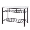 thumbnail image 1 of ACME Freyja Kitchen Island with Metal Shelves in White and Gray, 1 of 6