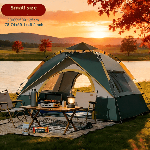 utomatic Pop-Up Camping Tent, Windproof And Sun-Resistant, Suitable for Park Camping Trips, Outdoor Hiking Adventures, Beach Family Vacations,Small