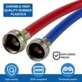 thumbnail image 5 of 6FT Washer Water Line/Rubber Washing Machine Hoses 6FT,Universal Washing Machine Hose/Washer Water Line for Hot and Cold Water Washer Hoses (2 Packs) with 3/4" Connection Water  Lines-by, 5 of 6