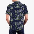 thumbnail image 3 of Balery Hand Drawn Rockets Printed Men’s Short Sleeve Polo Shirt, Midweight Men's Shirt,Golf Polo shirts -X-Large, 3 of 8