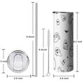 thumbnail image 5 of 20oz Minimalist Halloween Ghost Pattern Skinny Tumblers Stainless Steel Tumbler with Lid and Straw,Vacuum Insulated Double Wall Travel Tumbler Cups with Cleaning Brush for Coffee,Tea, 5 of 6