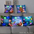 thumbnail image 2 of Funda de cojín con luz Led para decoración del hogar, decoración navideña con estampado de corona, sala de estar CAMPANA PARA, 1 unidad, 2 of 4