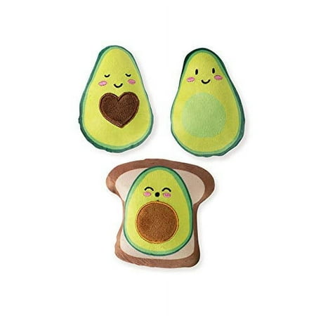 UPC: 0848404130080 | Fringe Studio Squeaker Pet Toy Set Set of 3 Avocado (289434)