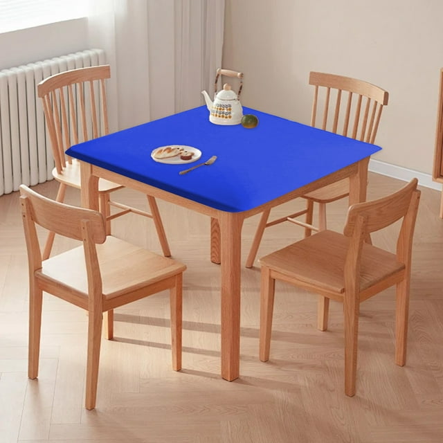 Housse de Nappe Carrée, Nappe Élastique Extensible en Spandex pour Dessus de Table, Nappe Ajustée Élastique Imperméable, Protège-Table Lavable pour Pique-Nique, Camping, Nappes Ajustées Élastiques pour Pique-Nique