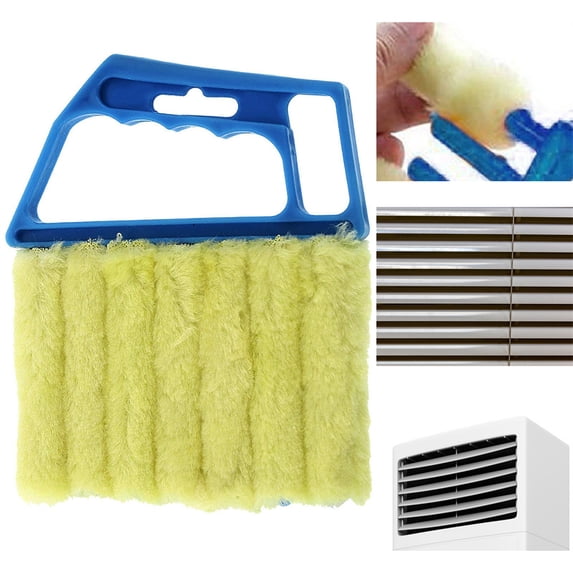 Zeeyh Multi-purpose Window Cleaning Roller Blinds Brush 7 Teeth Hand Pulley Brush Home Cleaning Tool,Blue