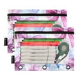 thumbnail image 2 of ALAZA 2 Pack Pencil Pouch Watercolor Bows Pencil Case for 3 Ring Binder Clear Window Pencil Bag Organizers, 2 of 6