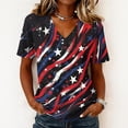 thumbnail image 2 of Dweltoz 250th Anniversary Printed Women's T-Shirt 1776-2026 4th July Patriotic Shirt V Neck Short-Sleeved American Falg Print 250th Birthday Tee,Navy M, 2 of 5