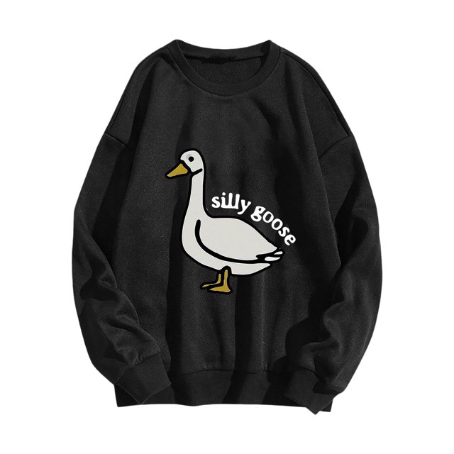 EHQJNJ Sweat-Shirt Blanc pour Femmes Mode Mignon Imprimé Sweat-Shirt Manches Longues Décontracté Col Rond Sweat-Shirts Graphiques Confortables Sweat-Shirt Col Rond Blanc