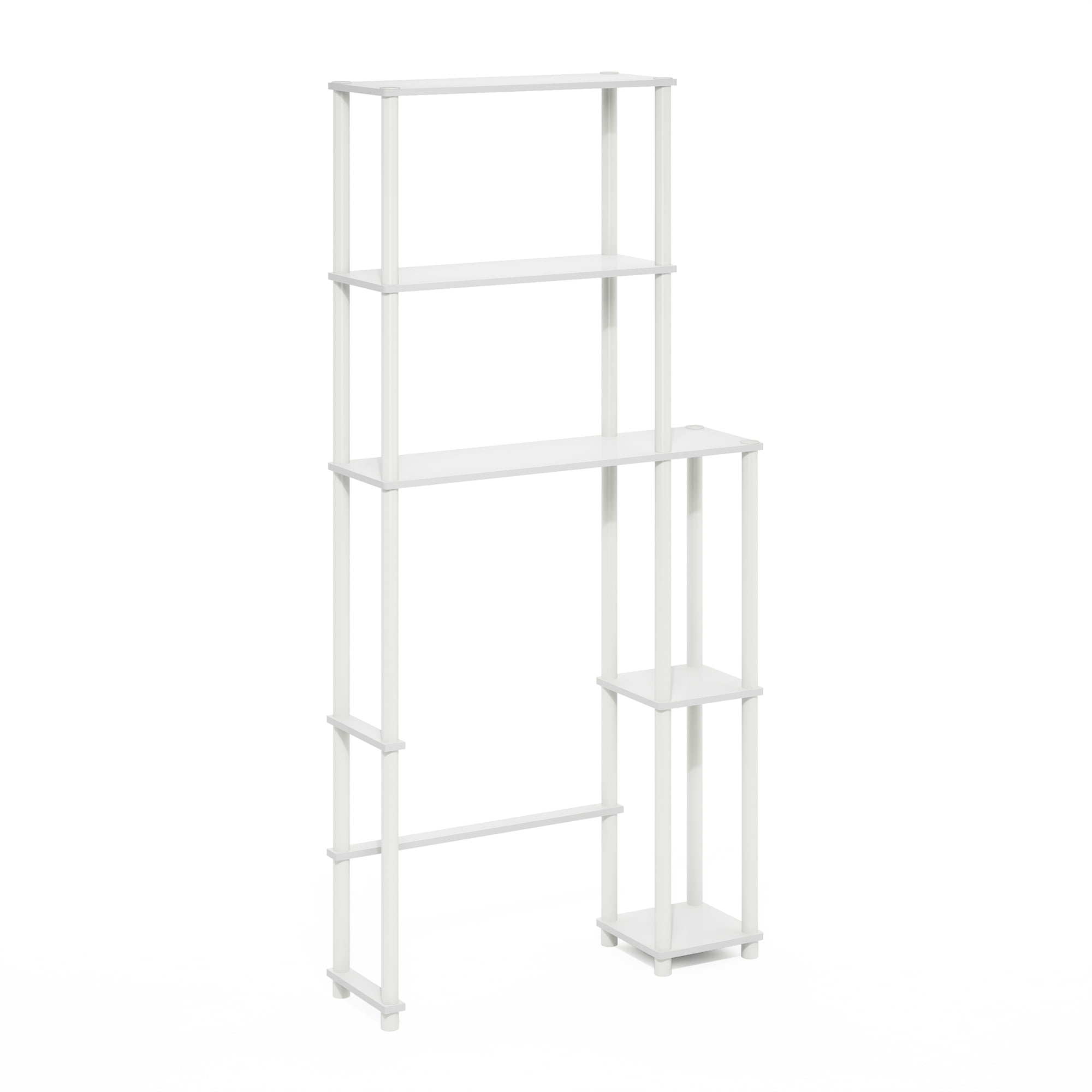 Furinno Turn-N-Tube Toilet Space Saver with 5 Shelves, White/White