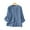 Blue, variant on ZANZEA Women Cotton Linen Button Blouse Summer O-Neck Half Sleeve Solid Shirts