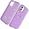 thumbnail image 2 of iPhone 12 mini Clear Case, Dteck Bling Glitter Transparent Clear Case Sparkle Flexible Soft TPU Protective Cover for Apple iPhone 12 mini 5.4 inch, Purple, 2 of 6