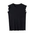 thumbnail image 2 of Plebaso Tank Tops for Girls Ruffle Sleeveless Cute Tee Tops Casual Crewneck Kids Girls Summer Blouses, 2 of 5