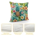thumbnail image 4 of GOSMITH  Pineapple Decorative Throw Pillow Cover Case,Tropical Palm Leaves and Flowers Outdoor Pillow Cases Square Standard Cushion Covers for Sofa Couch Bed Gold Green, 4 of 5