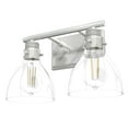 thumbnail image 2 of Hunter - Van Nuys 2-light Brushed Nickel, Small Vanity Light, Dimmable, Transitional Style, for Bedrooms, Dining, Living Rooms - 48033, 2 of 8