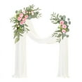 thumbnail image 2 of Arco de flores para boda, guirnalda de flores artificiales rústicas para dintel, hojas verdes, rosas, peonías, girasoles, corona para puerta, decoración del hogar, 2 of 6