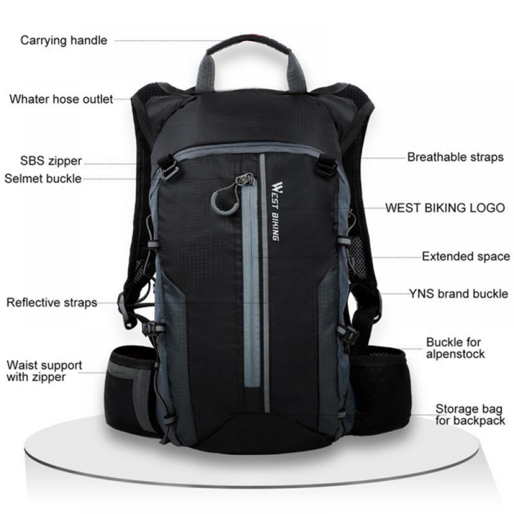 Bullpiano Backpack for Bike, Motorcycle, and Outdoor, High Vis Backpack for Men, Bike Commuter Backpack, Outdoor Riding Backpack, Hiking Backpack, Waterproof Backpack Rider Bag - image 2 of 11