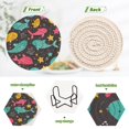 thumbnail image 4 of Haosy Set of 6 Drink Woven Coaster with Holder Heat Resistant Non-Slip Bar Coasters 4 Inches Hand Drawn Whale Stars, 4 of 7
