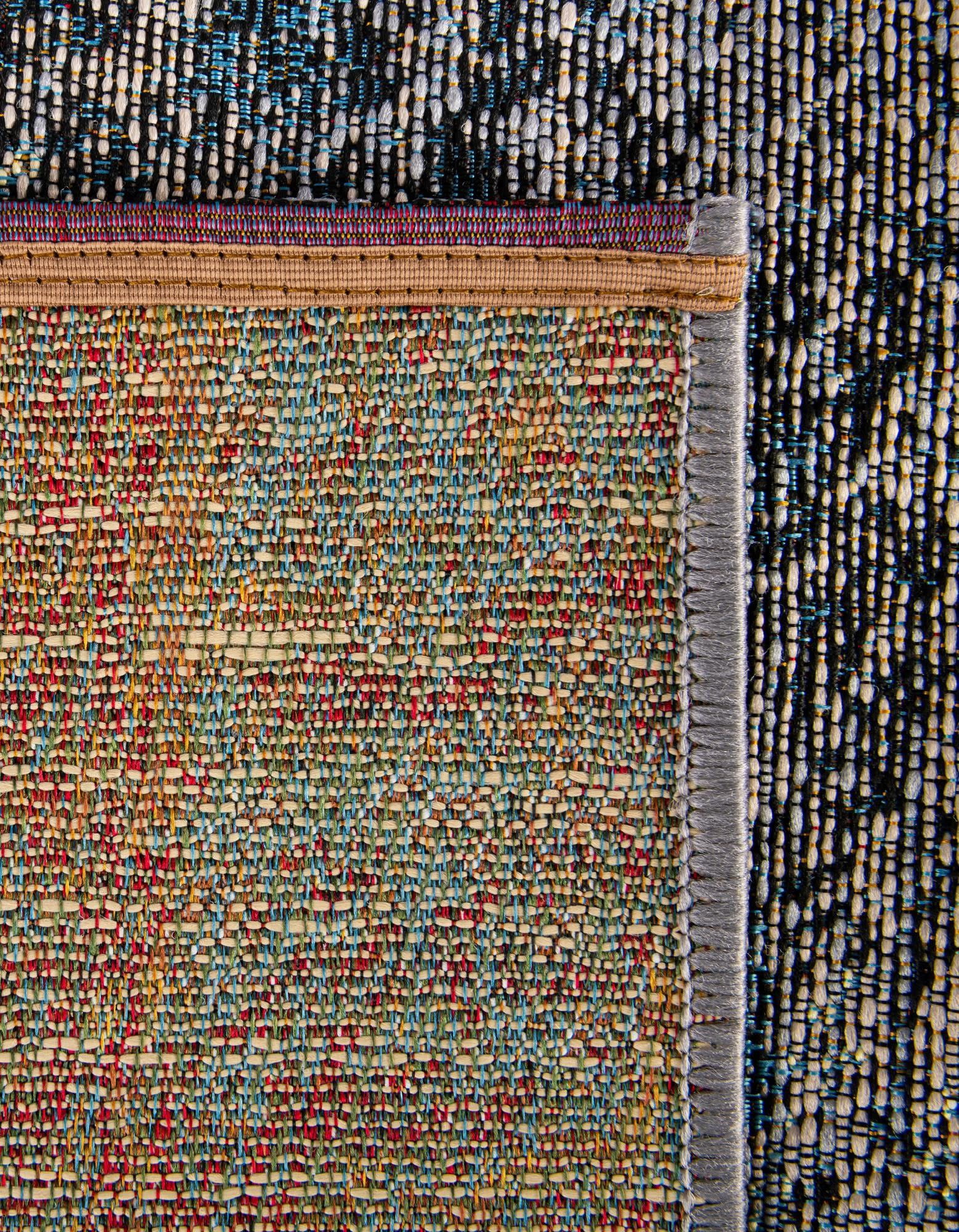 Unique Loom Outdoor Modern Collection Area Rug - Zephyr (5' 1" x 8' Rectangle Multi/Brown)