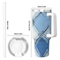 thumbnail image 4 of 40zo Ice Bar Cup With Handle Double Insulation Large Capacity Rust Prevention For Daily Travel And Other Scenes Argyle Plaid Lightskyblue_49288_1, 4 of 8