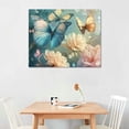 thumbnail image 2 of BCIIG Butterfly And Floral Canvas Wall Art Pink Elegant Peony Florals Wall Decor Pictures Rustic Farmhouse Floral  Prints Paintings for Living Room Bedroom Bathroom Decoration Prepare To Hang 16x12in, 2 of 6