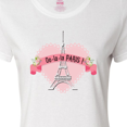 thumbnail image 4 of Inktastic Paris Oo-la-la with Eiffel Tower and Flowers in Pink Heart Women's T-Shirt, 4 of 5