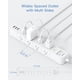 thumbnail image 3 of Cable de extensión de 10 pies, protector contra sobretensiones de regleta de alimentación - 8 salidas de CA amplias 3 USB, enchufe plano, estación de carga de escritorio con protección contra sobrecar, 3 of 5