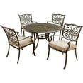 thumbnail image 5 of Hanover Traditions 5 Pcs Aluminum Outdoor Dining Set with Umbrella, Tan, 5 of 13