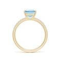 thumbnail image 2 of ANGARA Natural Emerald-Cut 2 ct Aquamarine Engagement Ring with Diamonds in 14K Yellow Gold for Women (Size-9x7mm) | March Birthstone, Anniversary, Jewelry Gift for Women | Natural Aquamarine Ring, 2 of 9