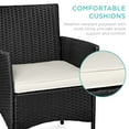 thumbnail image 5 of Best Choice Products 3-Piece Outdoor Wicker Conversation Patio Bistro Set, w/ 2 Chairs, Table - Black/White Sand, 5 of 8
