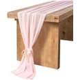 thumbnail image 2 of Coolmade 10Ft Blush Sheer 29x120 Inches Chiffon Table Runner for Wedding Rustic Wedding Reception Bridal Shower Decorations Birthday Party, 2 of 8