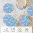 thumbnail image 5 of XMXY Drink Coasters with Holder for Coffee Table, Blue Linear Butterflies Absorbent Ceramic Cups Coaster Sets 6 Pack, 4 Inches Round Shape, 5 of 9