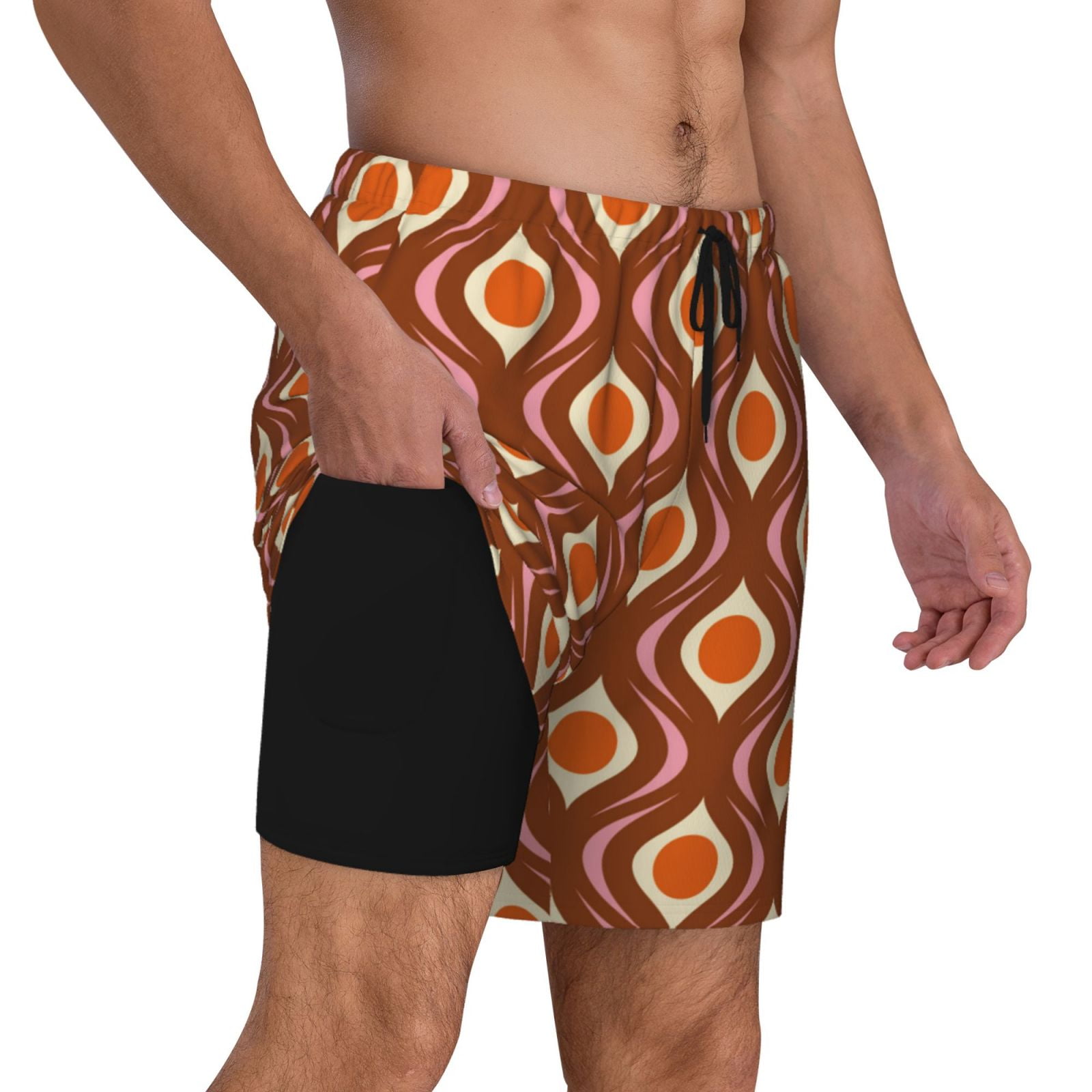 Xecao 70's Retro for Men's Swimming Trunks Swim Trunks Quick Dry Swim Shorts with Mesh Lining Funny Swimwear Bathing Suits
