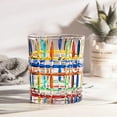 thumbnail image 4 of Diamond Painted Crystal Glass, Old Fashid Tumblers for Drinking Cocktail for Men Women at Bar, Colorful Glass with Stripes, 4 of 9
