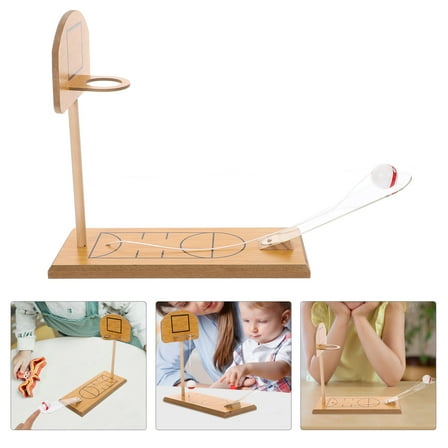 Soimiss Chocolate Wooden Table Basketball Game for Creative Skill Development and Fun