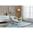 thumbnail image 4 of 28.75'' Wide Modern Wool Accent Armchair With Ottoman & Gold Leg-Light Gray, 4 of 7