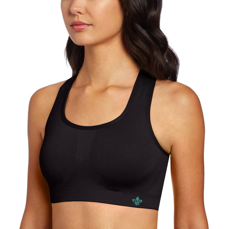 Lily of France Seamless Women`s Reversible Crop Sports Bra, S