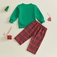 thumbnail image 5 of Tiijoy Christmas Boys Outfits Long Sleeve Crewneck Sweatshirt Plaid Pants Set, Sizes 0-3T, 5 of 8